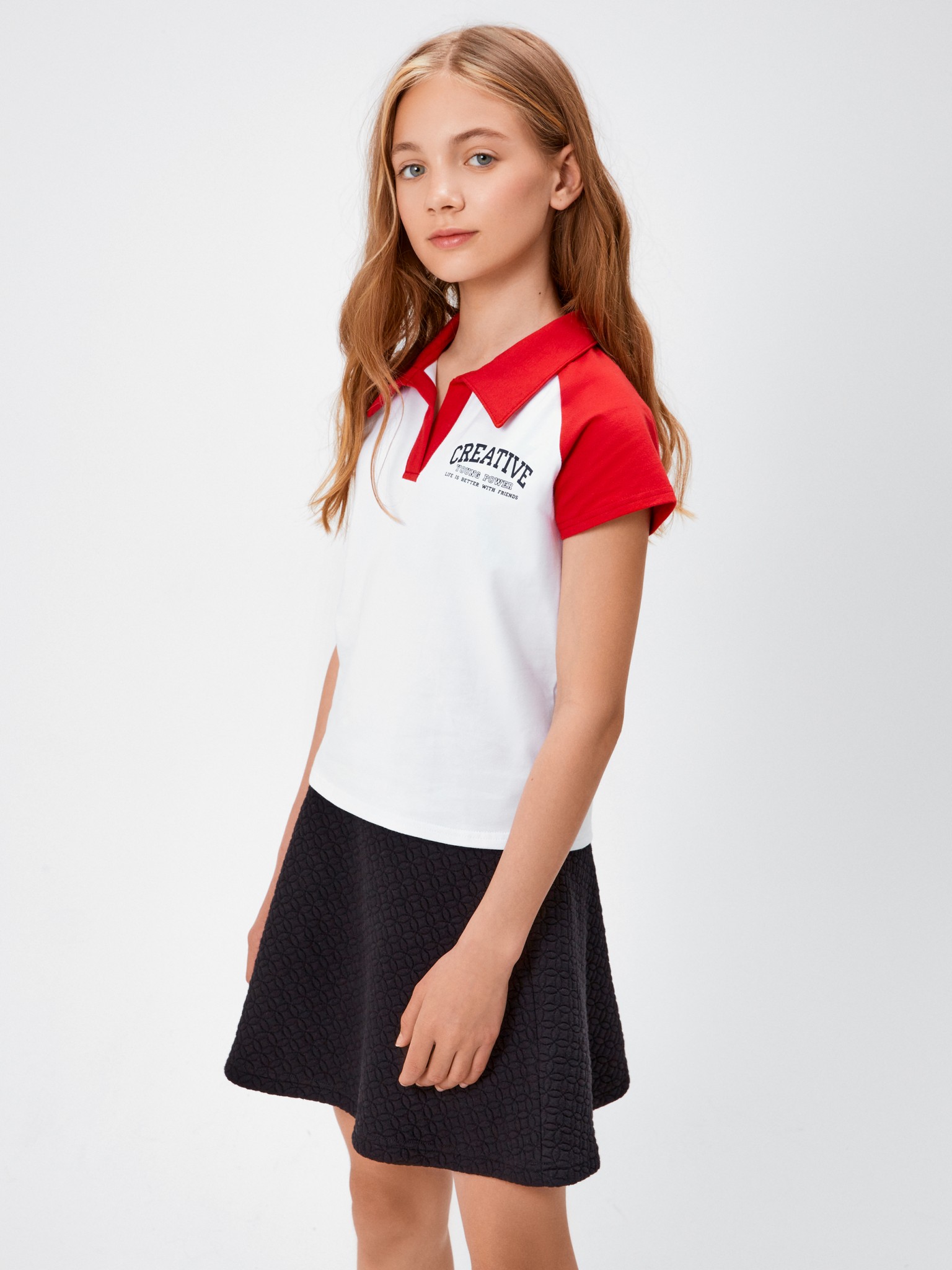 Поло для девочек ACOOLA р.140, разноцветный