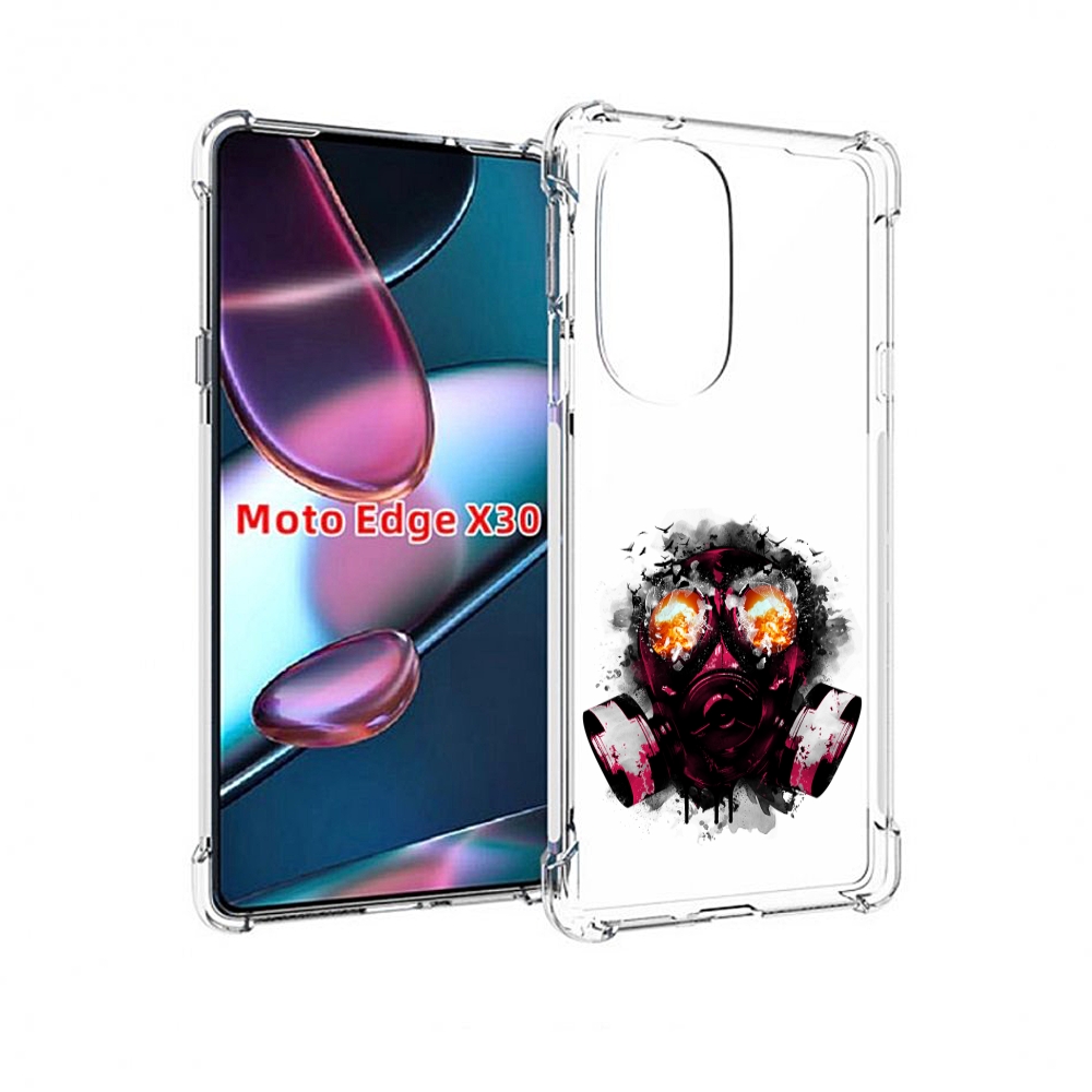 

Чехол MyPads красный противогаз для Motorola Moto Edge X30, Прозрачный, Tocco