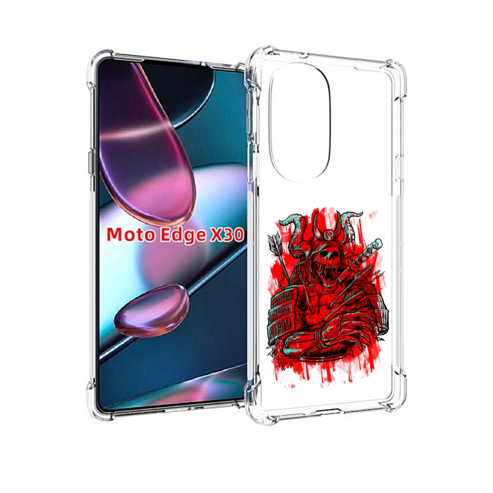

Чехол MyPads красный скелет воин для Motorola Moto Edge X30, Прозрачный, Tocco