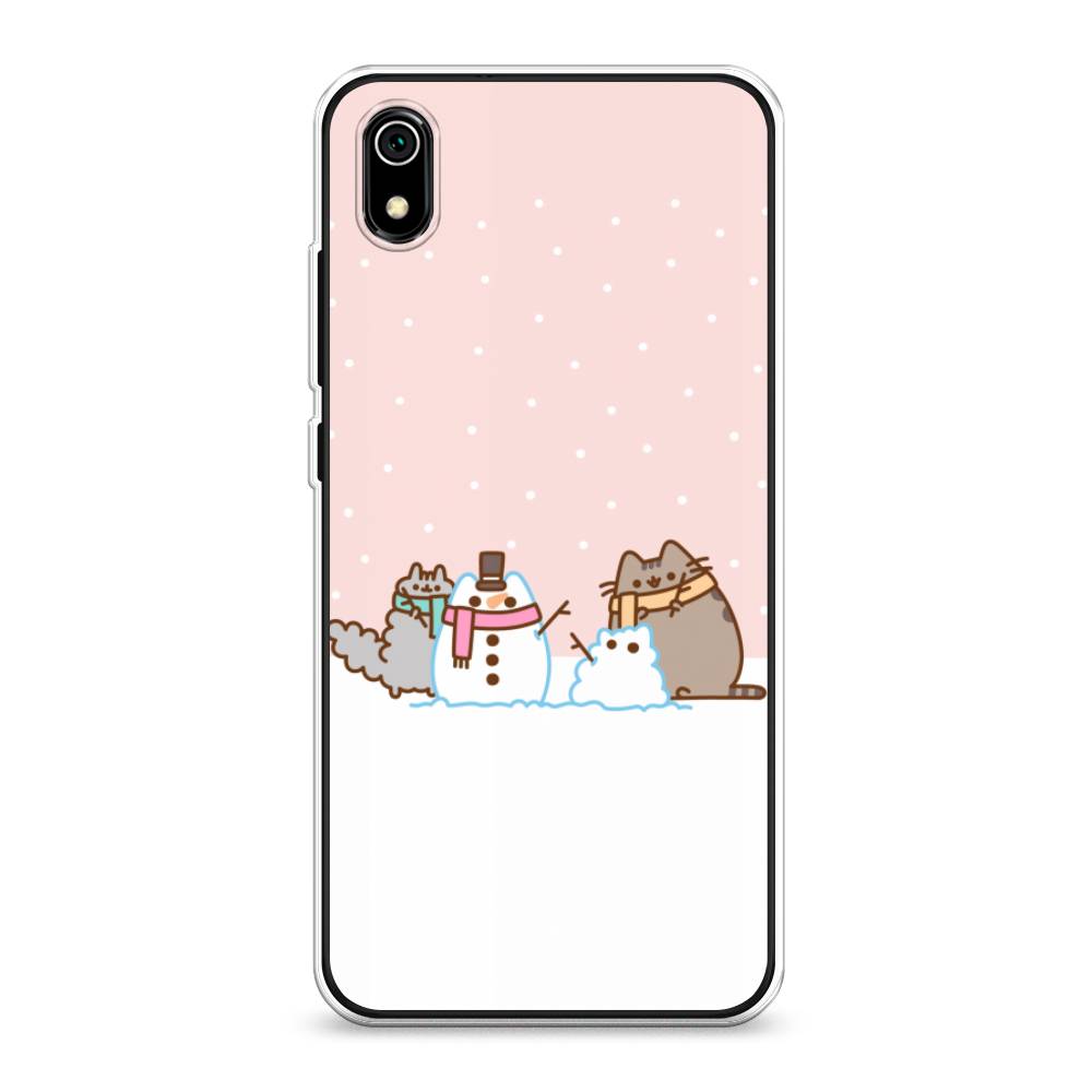 

Чехол на Xiaomi Redmi 7A "Котики в снегу", Розовый;белый;серый, 35450-5
