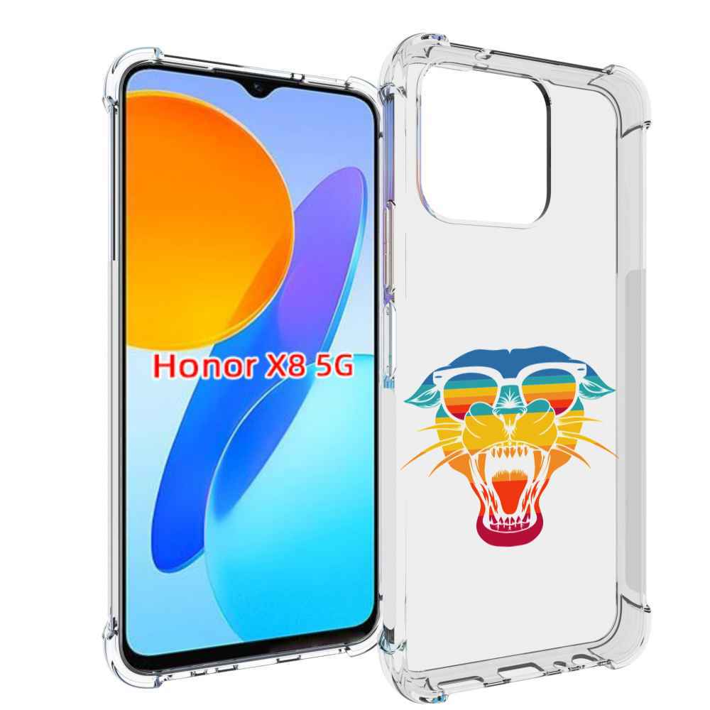 

Чехол MyPads Радужная-пантера для Honor X8 5G, Прозрачный, Tocco