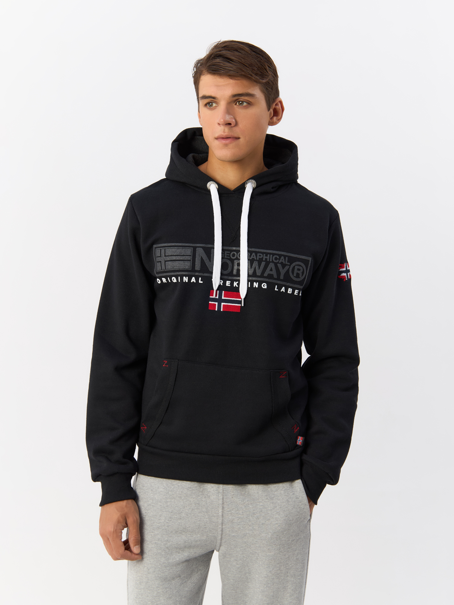 

Худи мужское Geographical Norway WY1255H/GN черное 2XL, Черный, WY1255H/GN