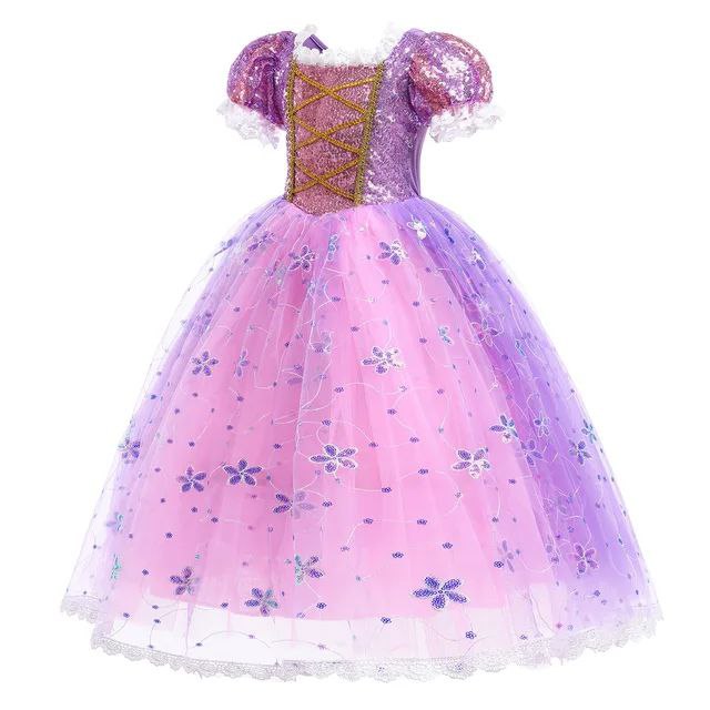 Карнавальный костюм детский ROYAL FELLE Принцесса Рапунцель, фиолетовый, 122
