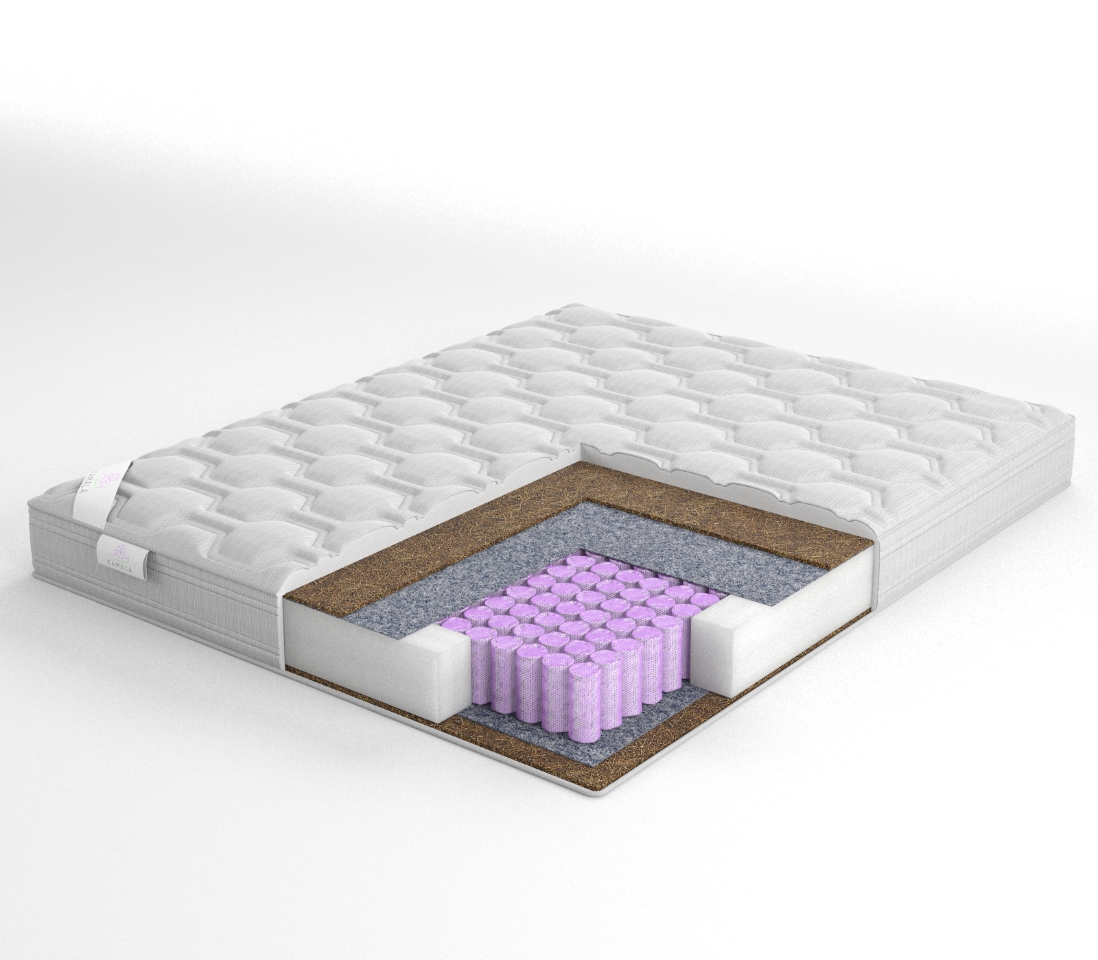 

Матрас Kamala Sinara 150х180, Бежевый;белый;серый;серебристый, Sinara