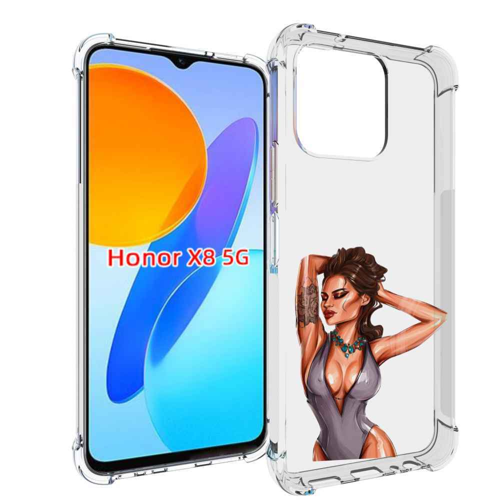 

Чехол MyPads Роскошная-девушка женский для Honor X8 5G, Прозрачный, Tocco