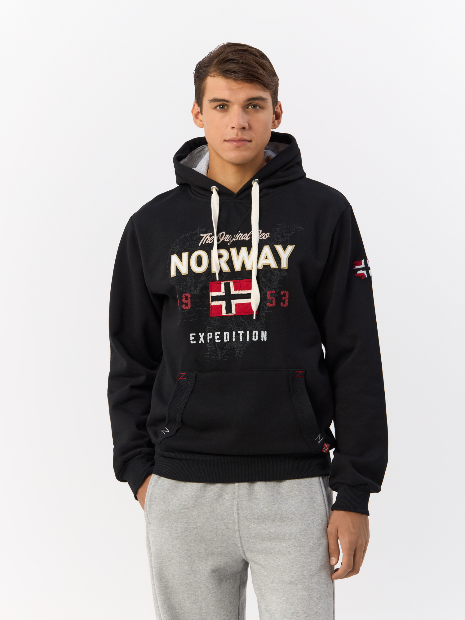

Худи мужское Geographical Norway WT1878H/GN черное L, Черный, WT1878H/GN
