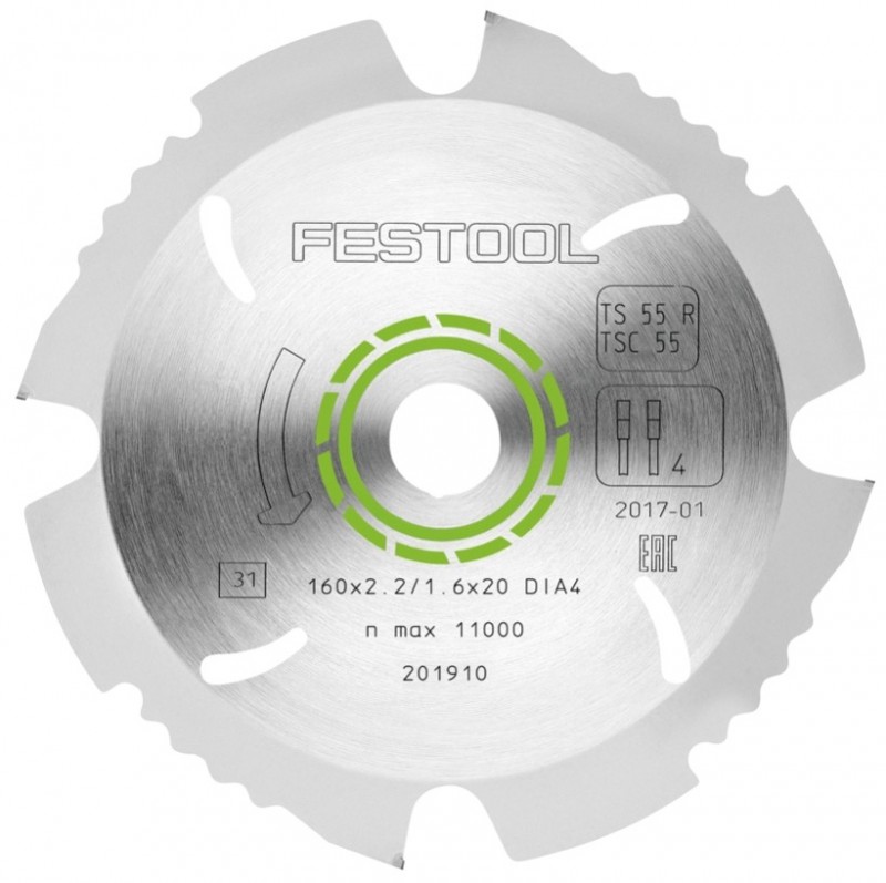 Алмазный пильный диск Festool ABRASIVE MATERIALS DIA 160x2,2x20 F4 201910 диск алмазный 85x15x1 6x1 мм для циркулярной мини пилы м200 messer 10 40 853