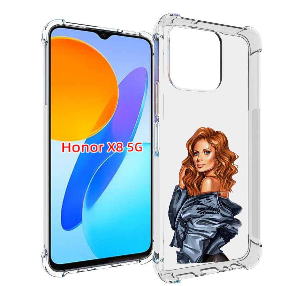 Чехол MyPads Рыжая-девушка женский для Honor X8 5G