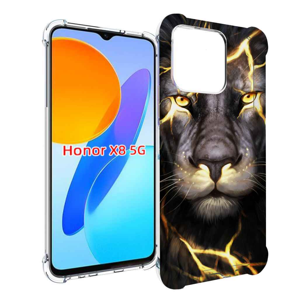 

Чехол MyPads Светящийся-лев мужской для Honor X8 5G, Прозрачный, Tocco