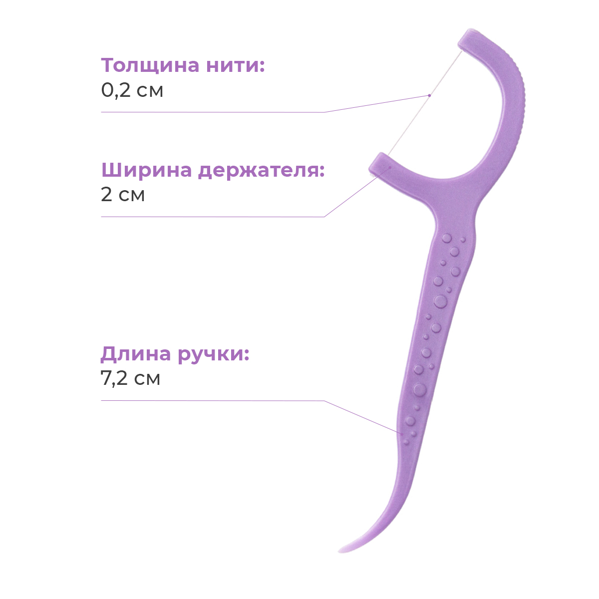 Зубочистка с нитью Revyline, 200 шт