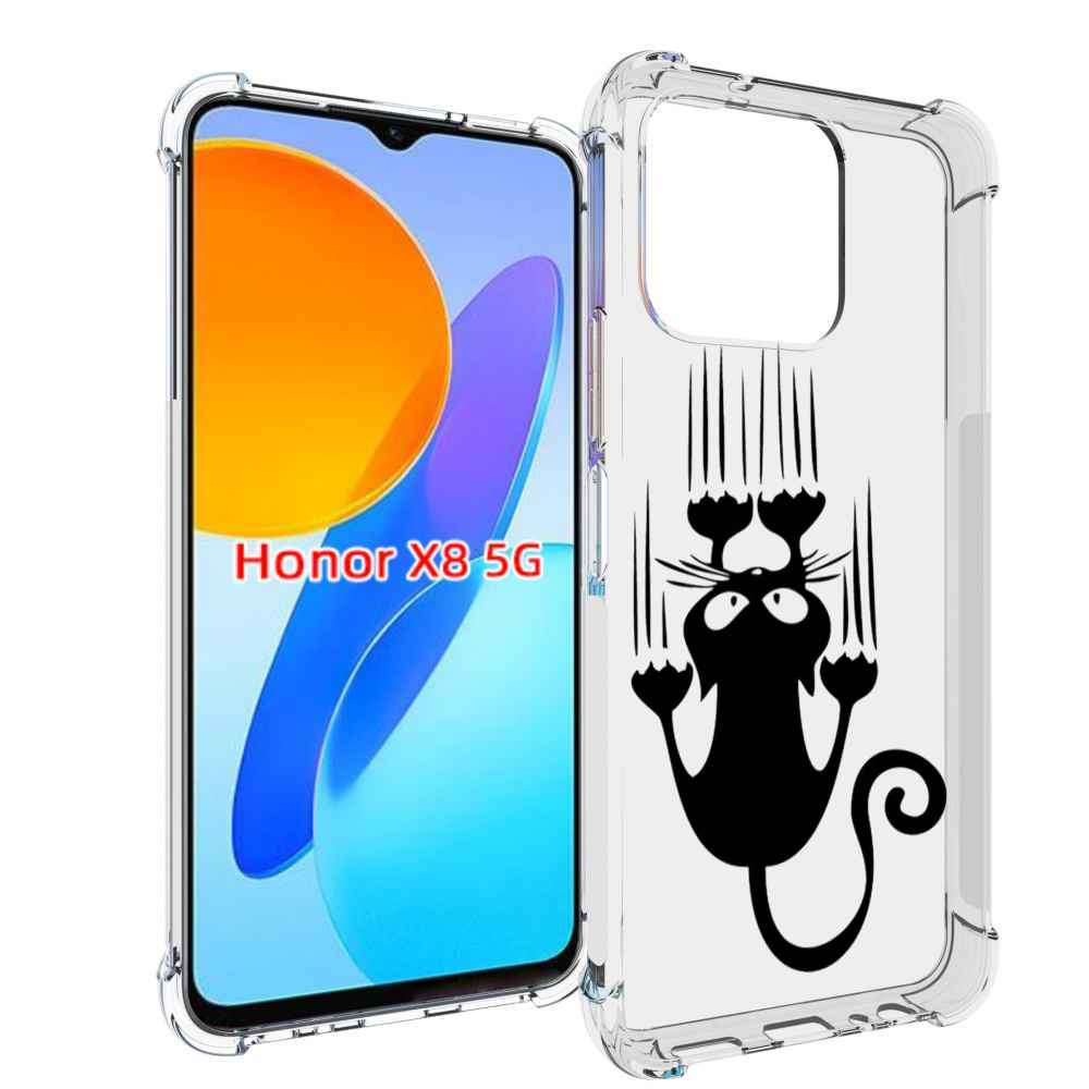 

Чехол MyPads Свисающий-кот для Honor X8 5G, Прозрачный, Tocco