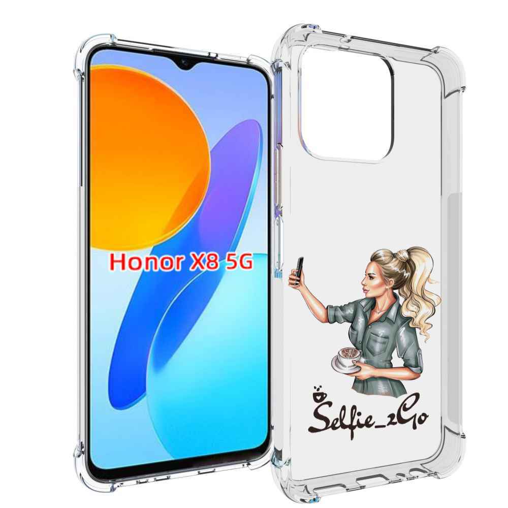 

Чехол MyPads Селфи-девушка женский для Honor X8 5G, Прозрачный, Tocco