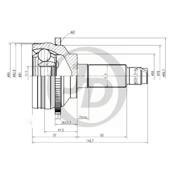 Шрус Наружный К-Т (23x56x28) Mazda 626 Gf 1997-2002 HDK арт. ma-039a44