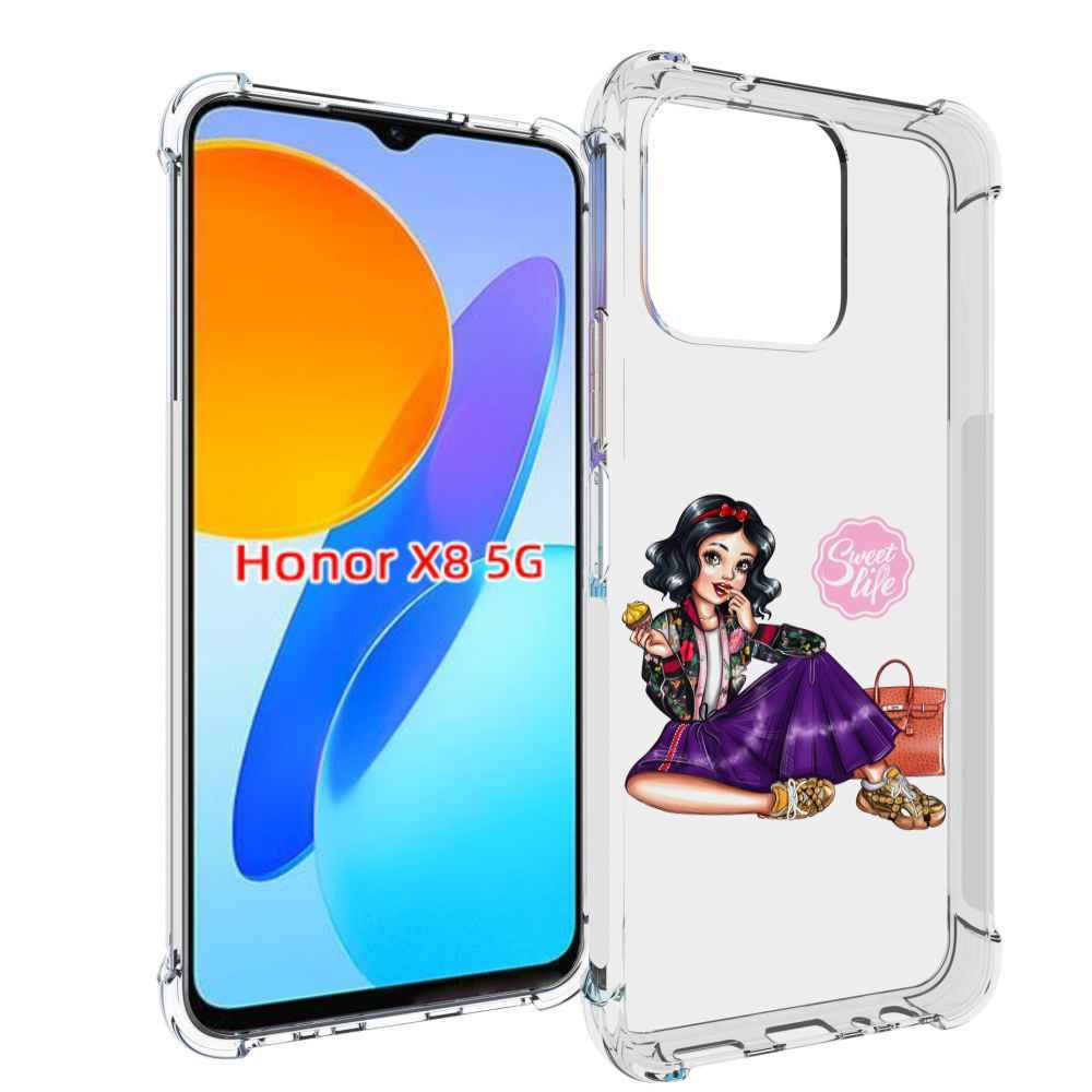 

Чехол MyPads Сладкая-жизнь женский для Honor X8 5G, Прозрачный, Tocco