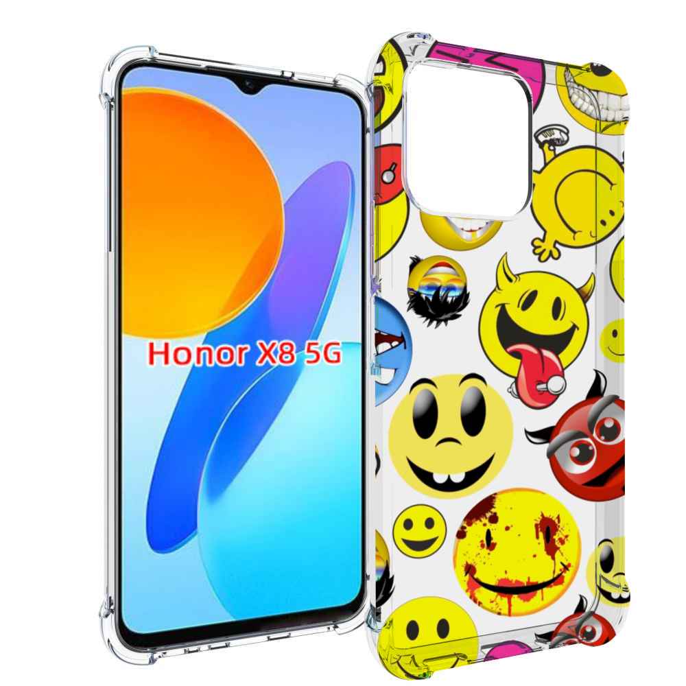 

Чехол MyPads Смайлики для Honor X8 5G, Прозрачный, Tocco