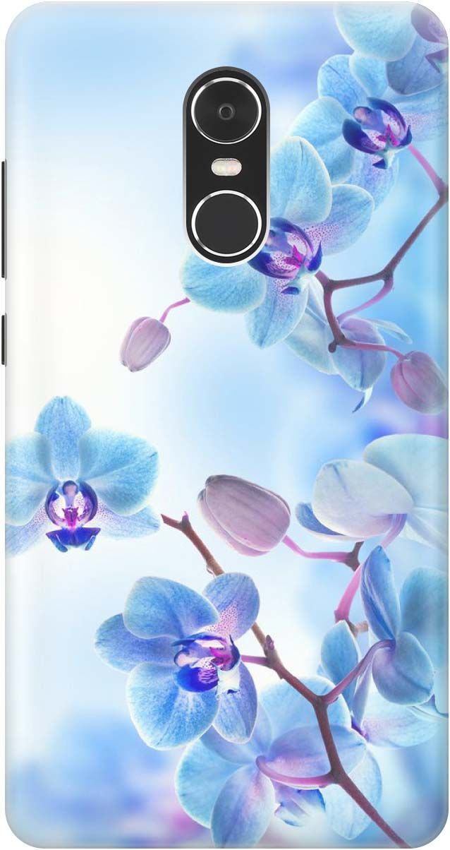 

Чехол на Xiaomi Redmi Note 4 "Голубые орхидеи", Голубой;серый, 1365