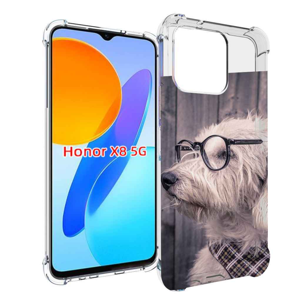 

Чехол MyPads Собака-в-очках для Honor X8 5G, Прозрачный, Tocco