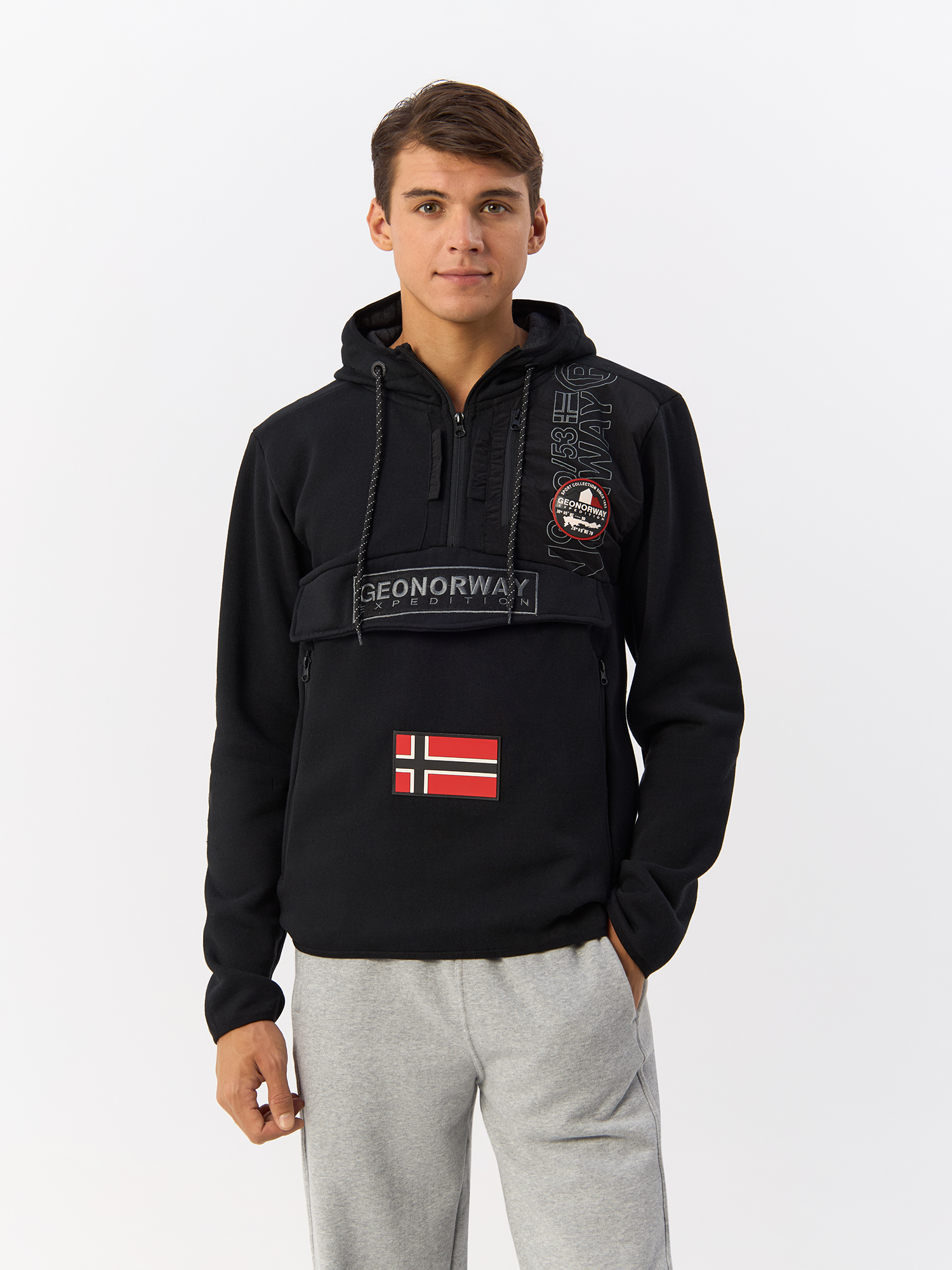 

Толстовка мужская Geographical Norway WU8006H/GNO черная S, Черный, WU8006H/GNO