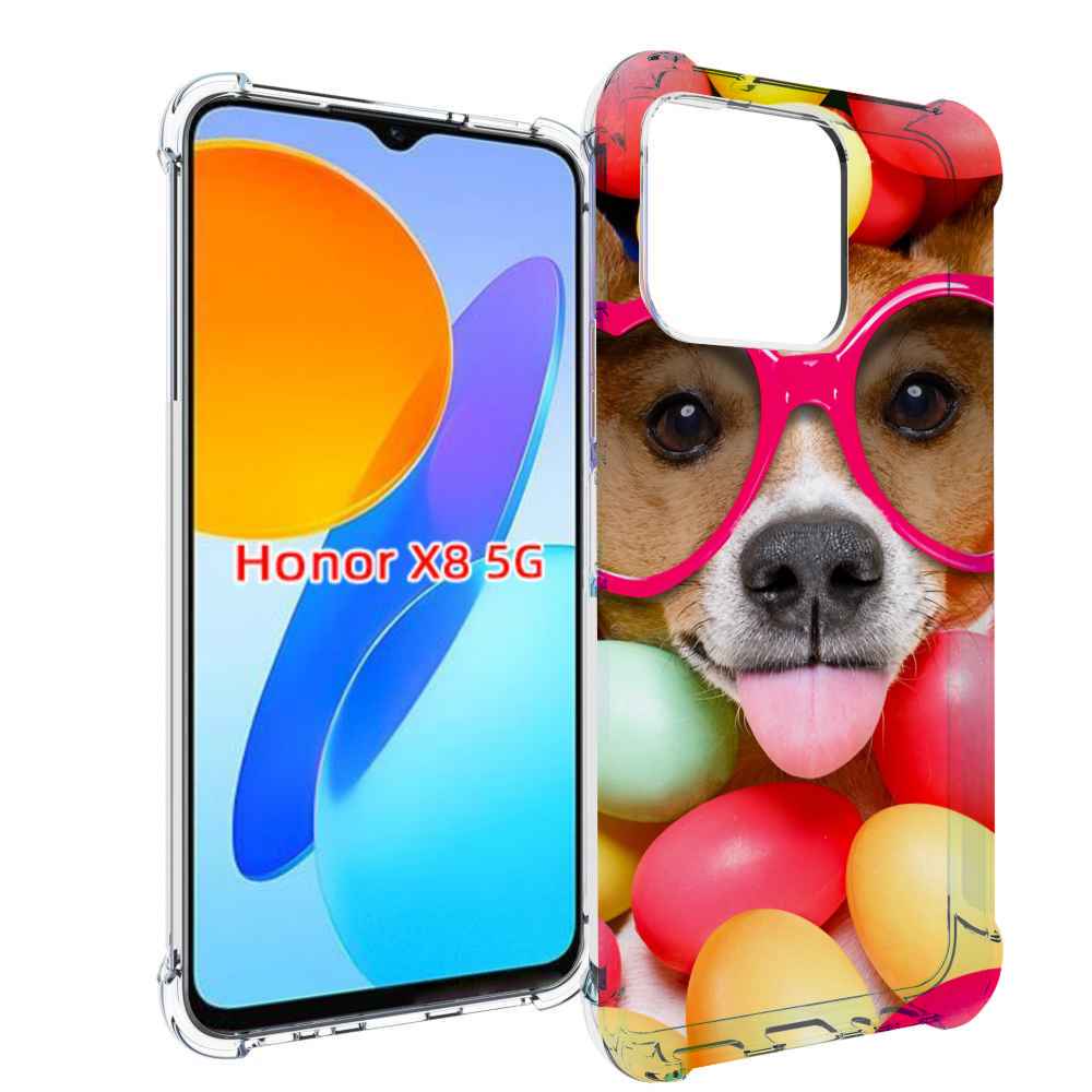 

Чехол MyPads Собака-в-яйцах для Honor X8 5G, Прозрачный, Tocco