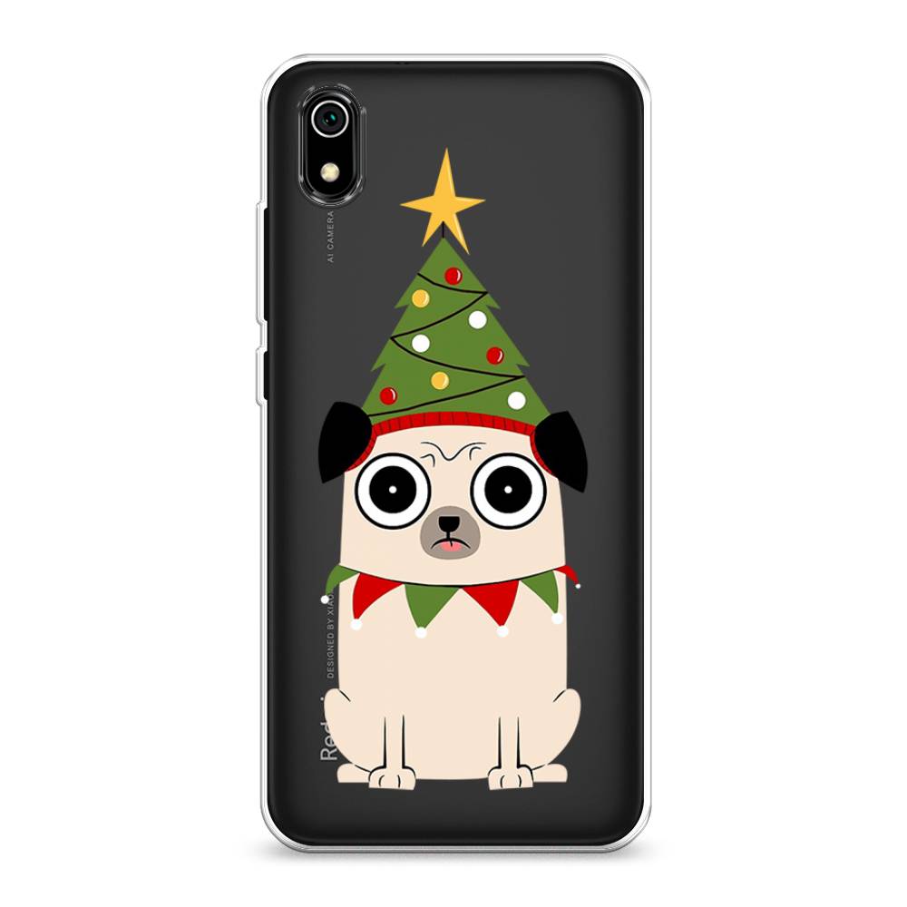 

Чехол на Xiaomi Redmi 7A "Собачка с ёлочкой", Бежевый;красный;зеленый, 35450-1