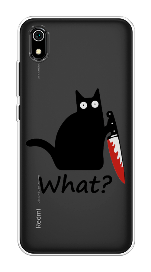 

Чехол на Xiaomi Redmi 7A "Котик с ножом", Черный;красный, 35450-6