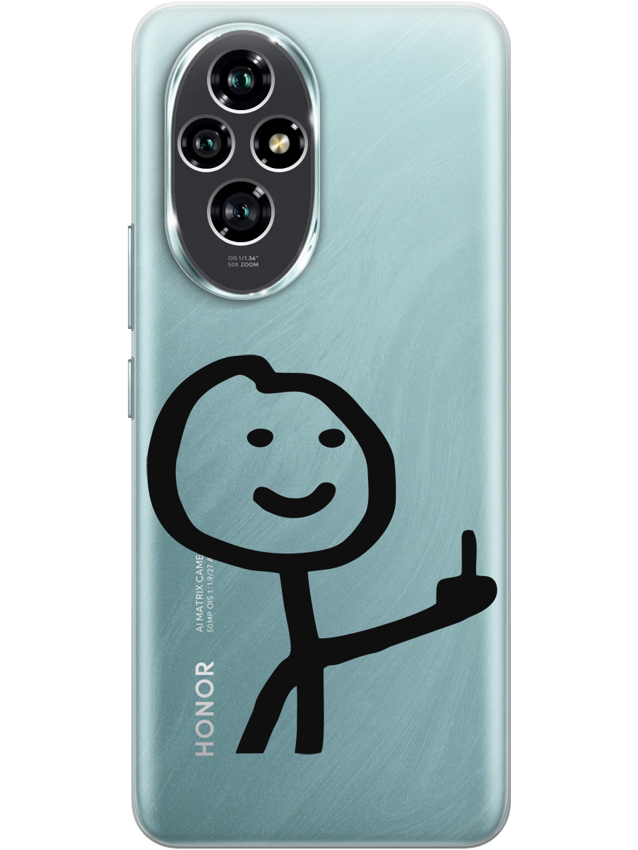

Силиконовый чехол на Honor 200 с принтом "Fck" прозрачный, Прозрачный;серый;черный, 783978461