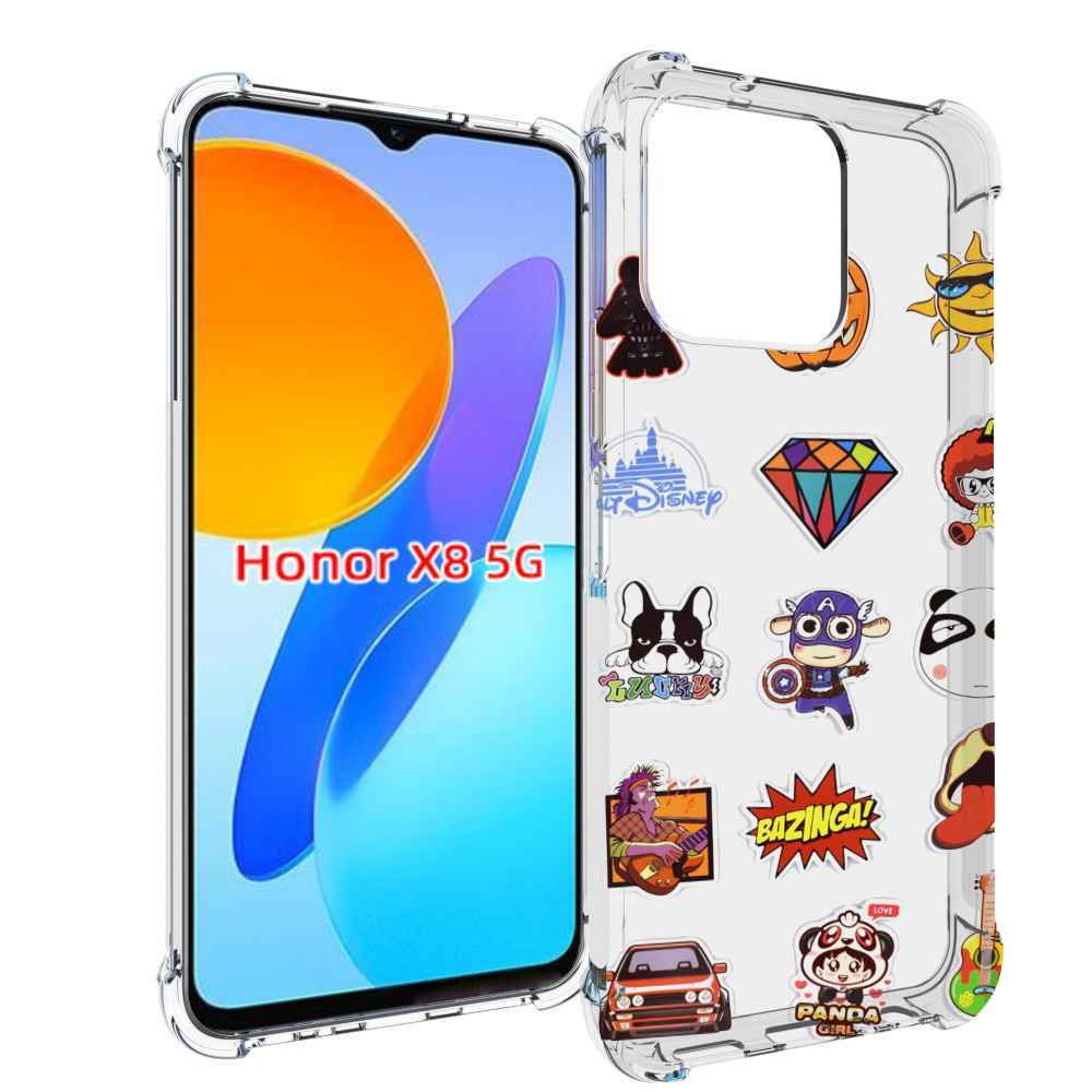 

Чехол MyPads Стикеры-2 для Honor X8 5G, Прозрачный, Tocco