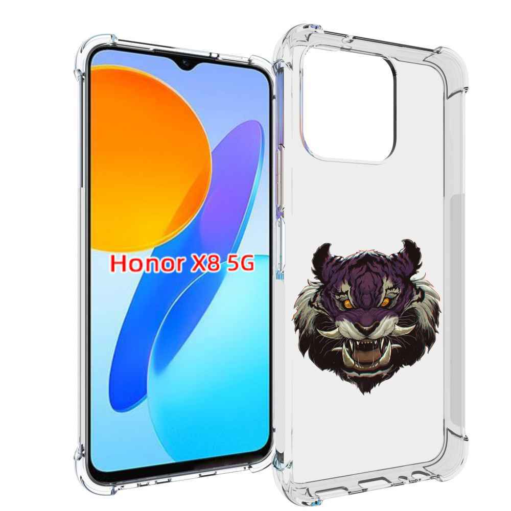 

Чехол MyPads Страшный-тигр для Honor X8 5G, Прозрачный, Tocco