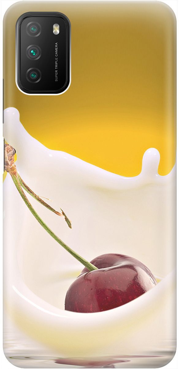 

Чехол на Xiaomi Redmi 9T "Ягода в молоке", Белый;желтый, 2039