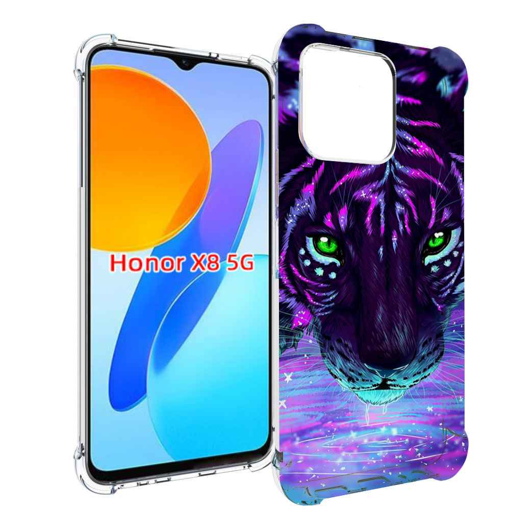 

Чехол MyPads Тигр-неон для Honor X8 5G, Прозрачный, Tocco