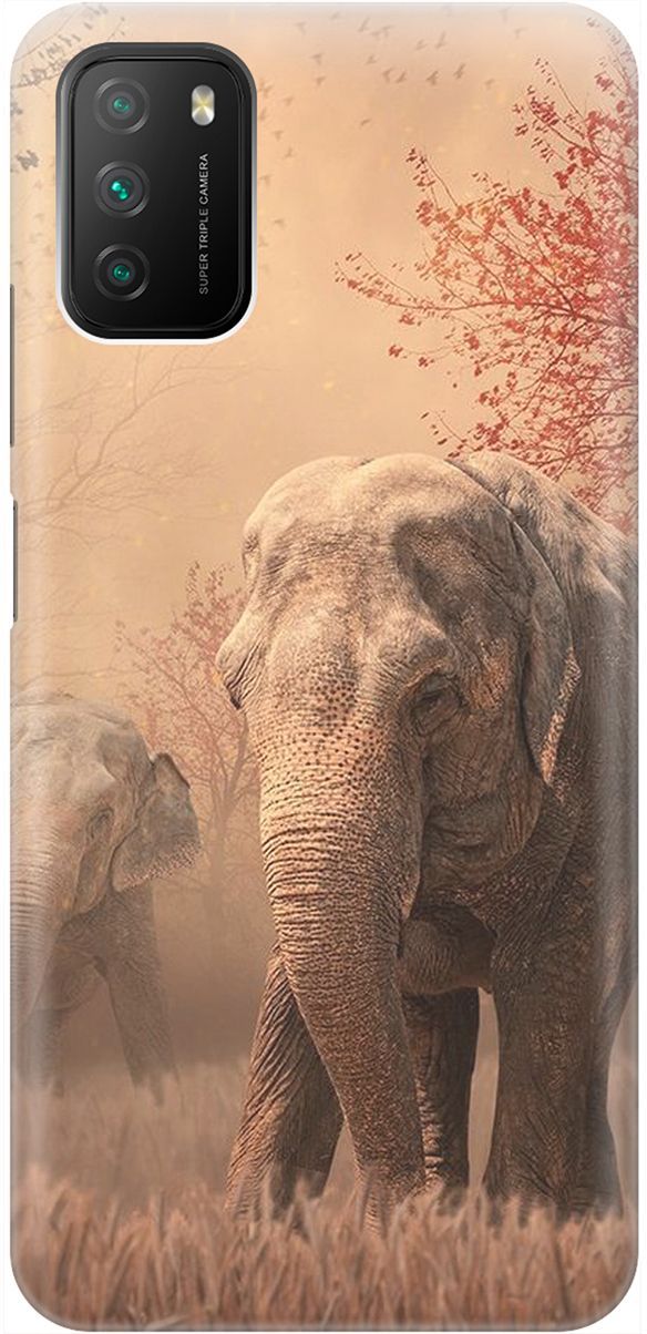 

Чехол на Xiaomi Redmi 9T "Закатный песочный слон", Коричневый;черный, 2039