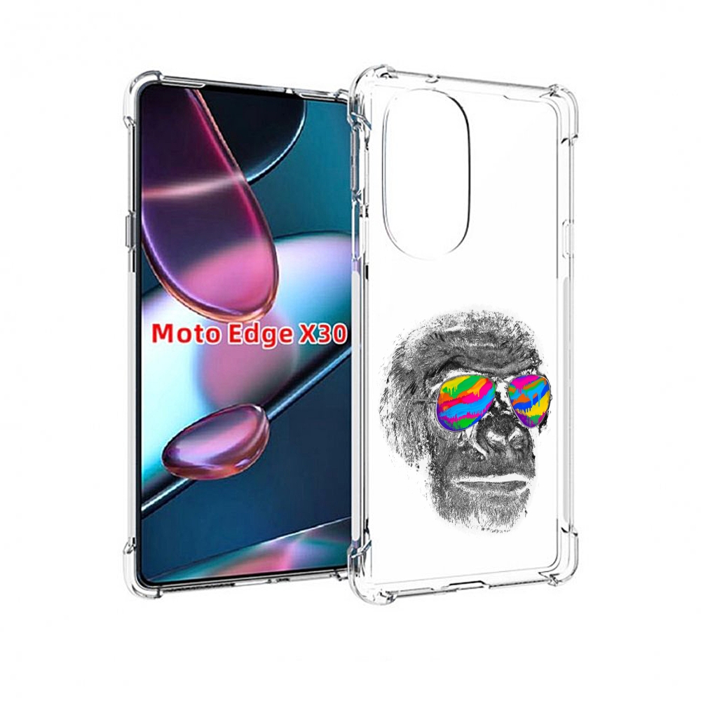 

Чехол MyPads крутая обезьяна в очках для Motorola Moto Edge X30, Прозрачный, Tocco