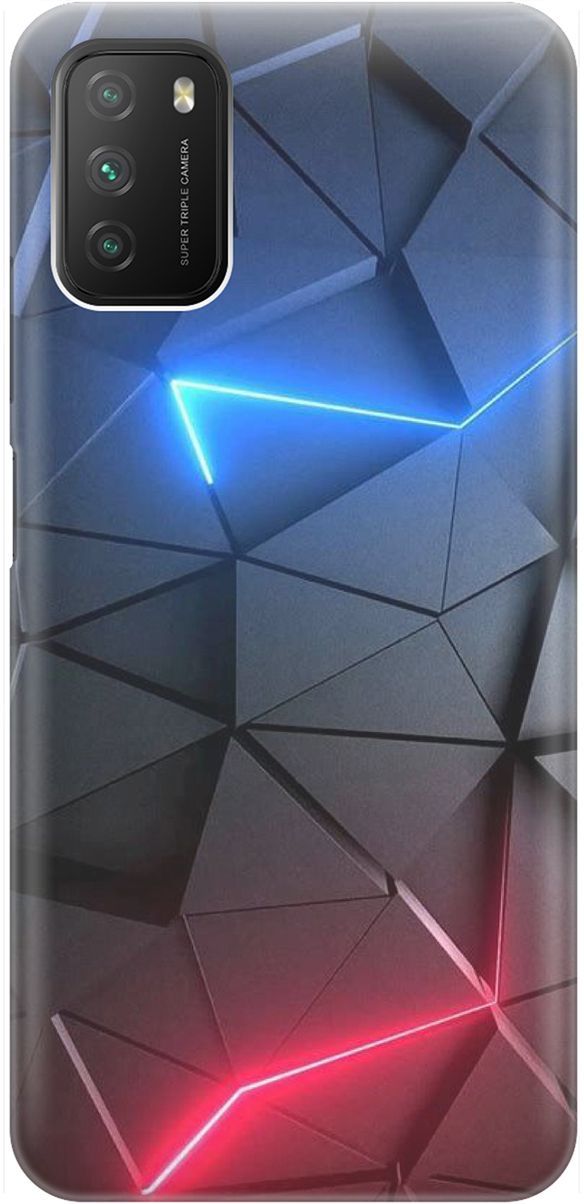 

Чехол SLVG cases "Графитовые грани" для Xiaomi Redmi 9T/Poco M3, Серый;синий, 1603