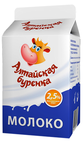 

Молоко 2,5% пастеризованное 500 мл Алтайская Буренка БЗМЖ