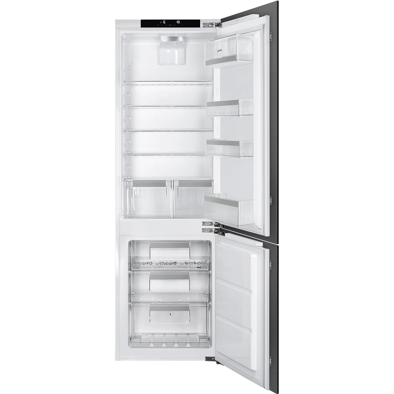 Встраиваемый холодильник Smeg C8174DN2E серебристый