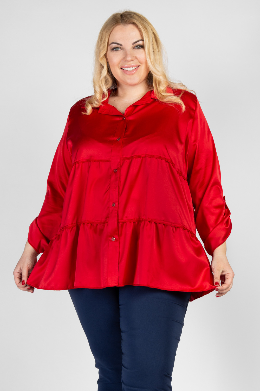 

Рубашка женская ARTESSA BL56137RED25 красная 58 RU, BL56137RED25