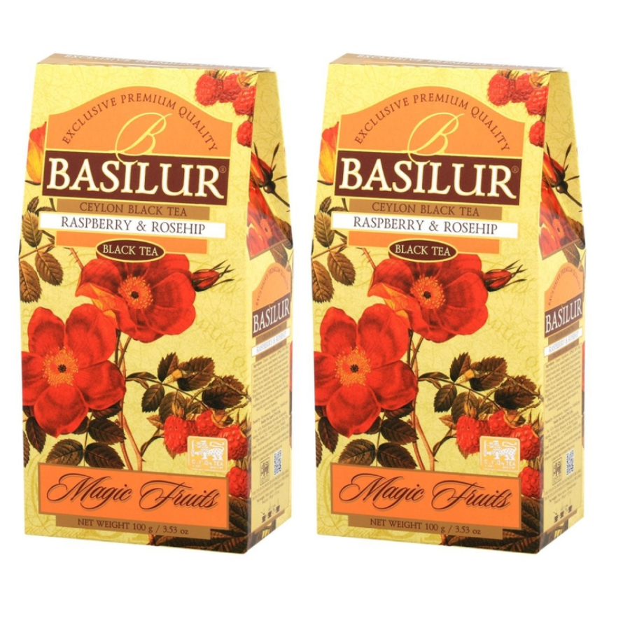 

Чай черный листовой Basilur малина и шиповник, 2 шт по 100 г