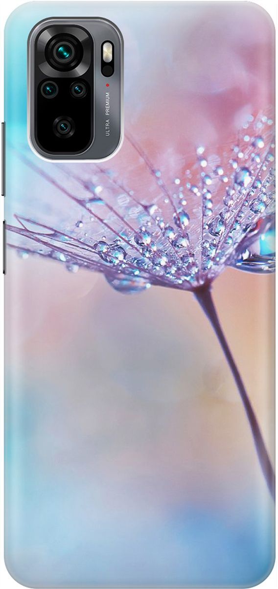 

Чехол на Xiaomi Redmi Note 10 "Капелька на одуванчике", Голубой;розовый, 1617
