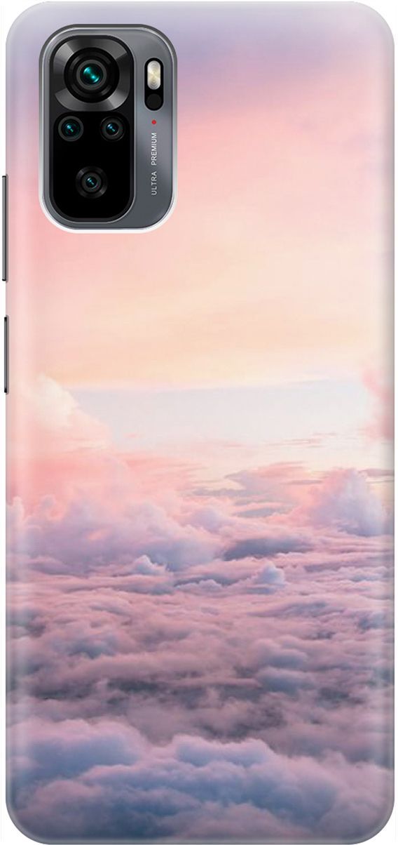 

Чехол на Xiaomi Redmi Note 10 "Высоко над облаками", Фиолетовый;розовый, 1617