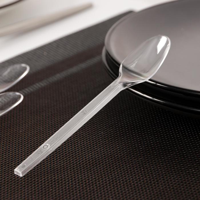 

Ложка чайная одноразовая Доляна, 12,5 см, 12 шт/уп, цвет прозрачный, (12шт.)