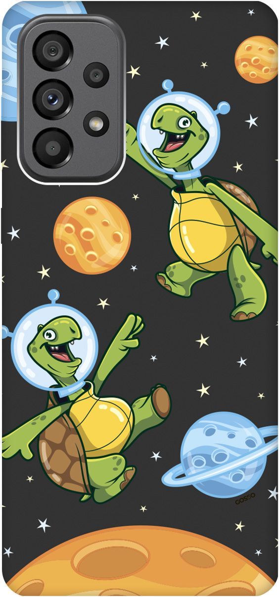 

Матовый чехол на Samsung Galaxy A73 5G с принтом "CosmoTurtles" черный, Черный;бежевый, 10572