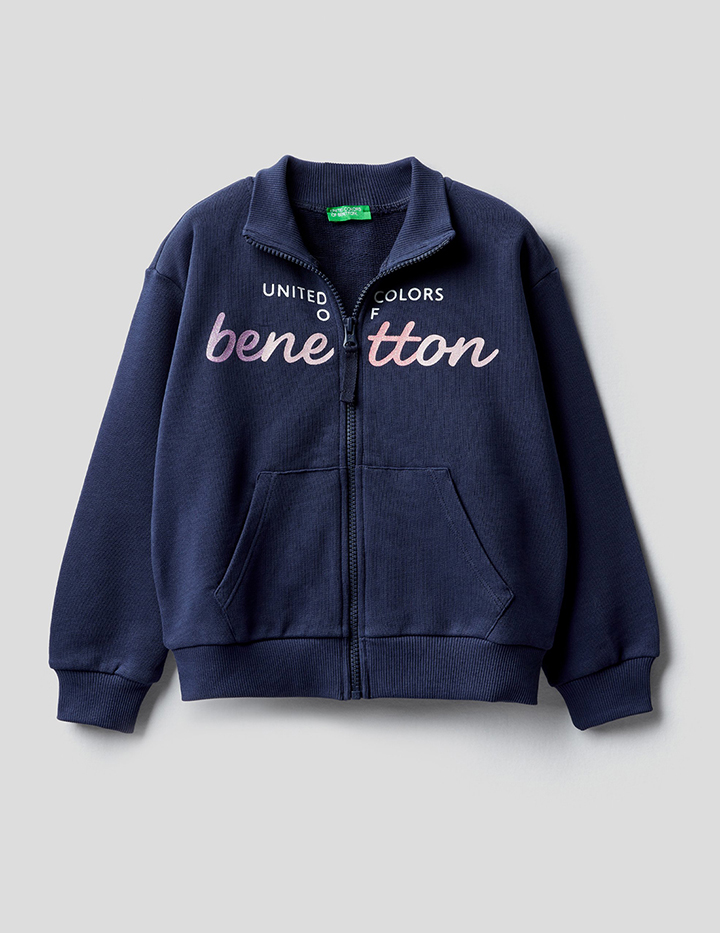 

Толстовка для девочек Benetton цв. синий р.146, 21A_3J68C5972
