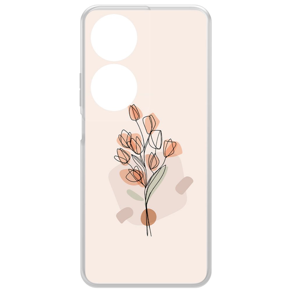 

Чехол-накладка Krutoff Clear Case Букет тюльпанов для Honor X7b, Прозрачный
