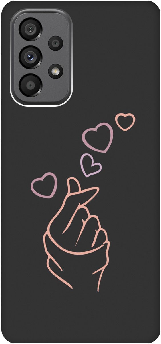 

Матовый чехол на Samsung Galaxy A73 5G с принтом "K-Heart" черный, Черный;розовый, 10572