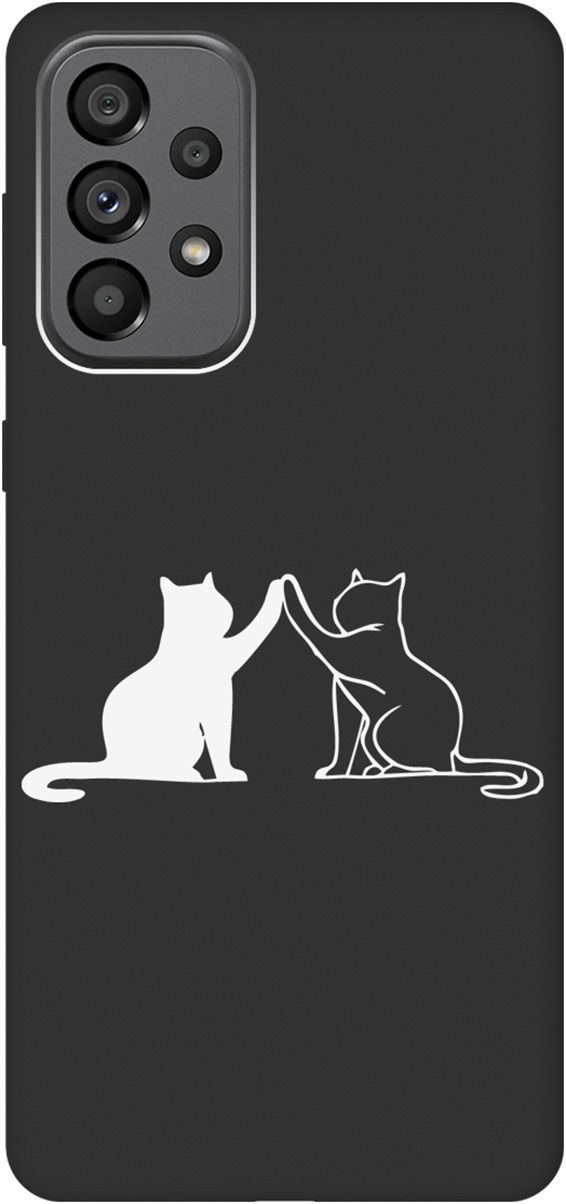 

Матовый чехол на Samsung Galaxy A73 5G с принтом "Cats W" черный, Черный;белый, 10573