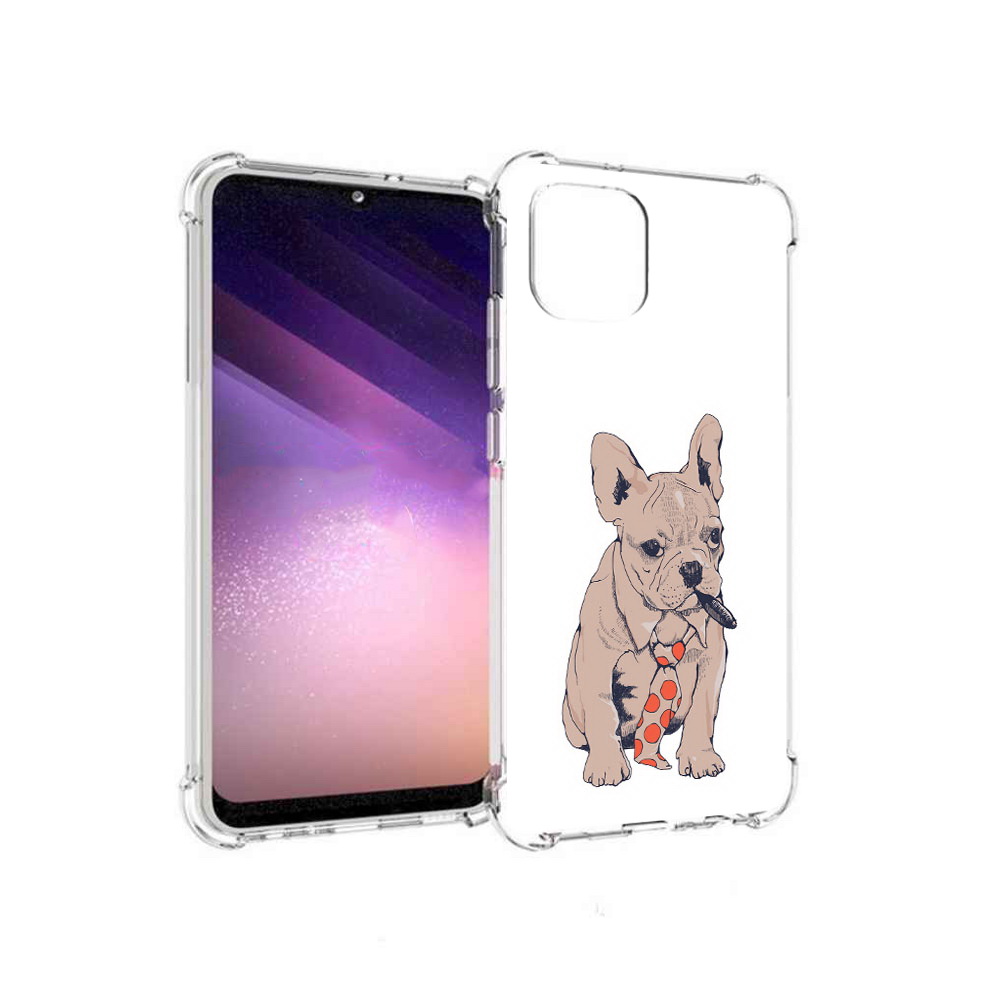 

Чехол MyPads Tocco для Samsung Galaxy A03 бульдог с сигарой (PT226903.537.250), Прозрачный, Tocco