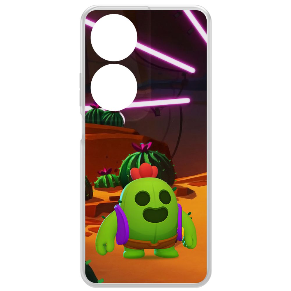 

Чехол-накладка Krutoff Clear Case Brawl Stars-Спайк для Honor X7b, Прозрачный