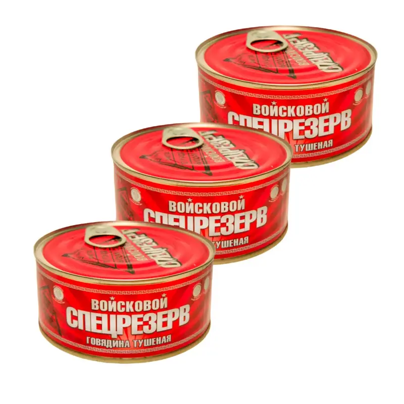 

Говядина Войсковой Спецрезерв тушеная 325г х 3 штуки