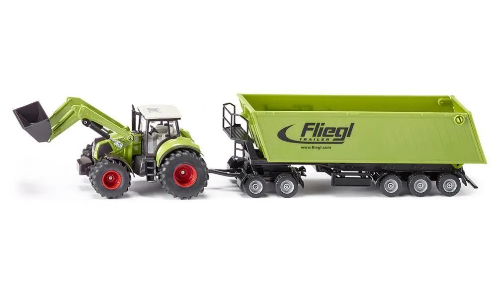 Трактор Siku Claas Axion 850 с погрузчиком и самосвалом 1949