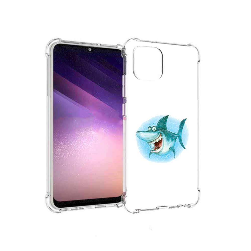 

Чехол MyPads Tocco для Samsung Galaxy A03 веселая акула (PT226903.537.261), Прозрачный, Tocco